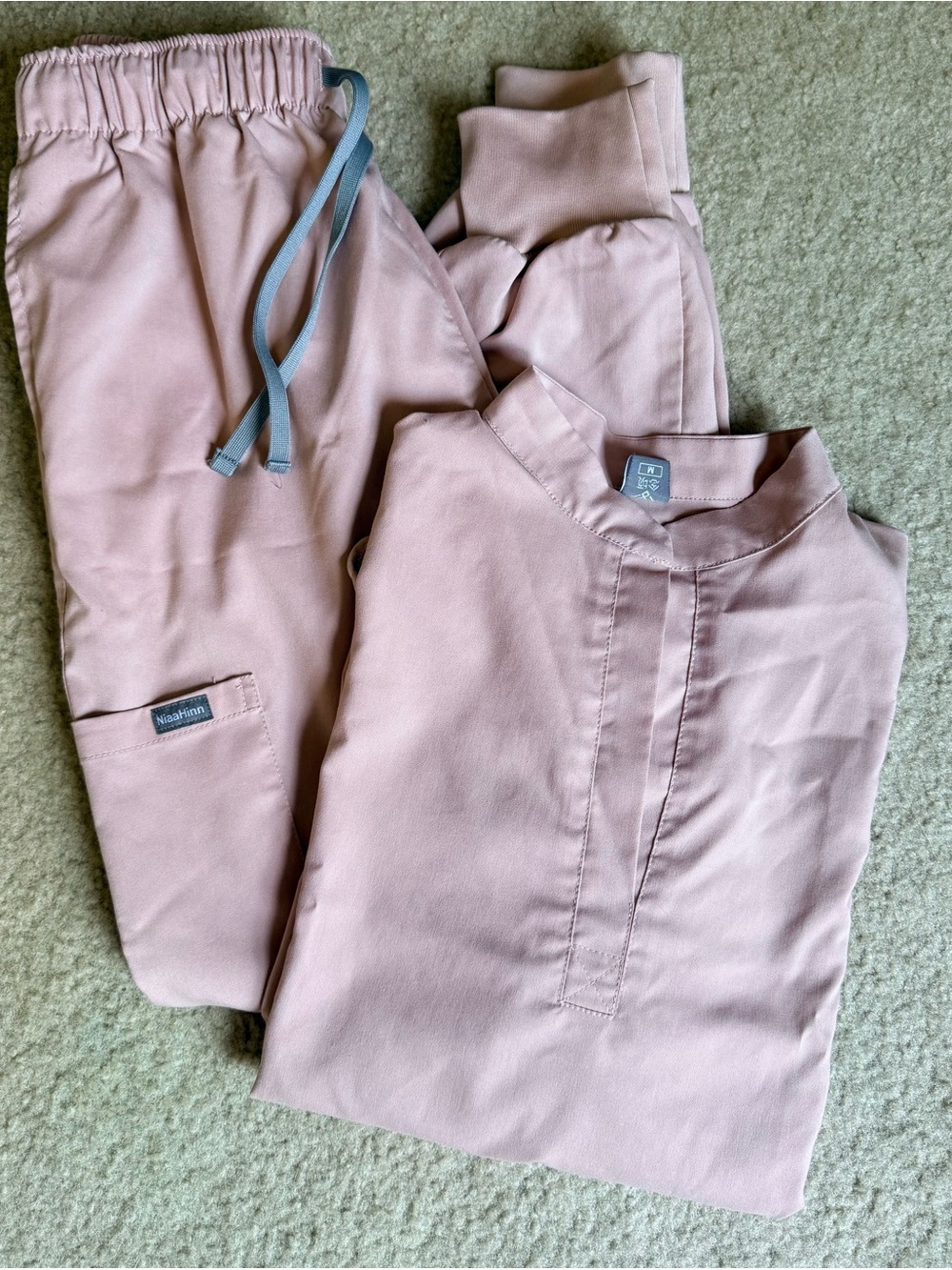 Light Pink/Tan Scrub Set